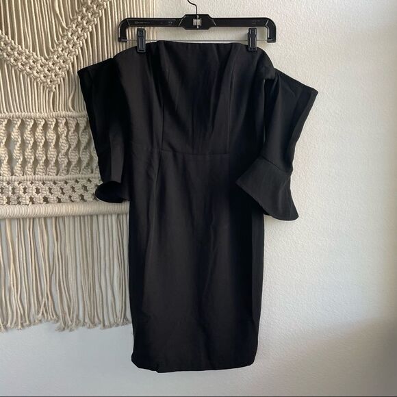 NWT Cupcakes & Cashmere Off the Shoulder Black Cocktail Dress - Picture 3 of 12